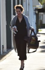 ANDIE MACDOWELL Out with Her Dog in West Hollywood 01/26/2016