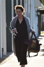 ANDIE MACDOWELL Out with Her Dog in West Hollywood 01/26/2016