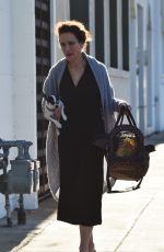 ANDIE MACDOWELL Out with Her Dog in West Hollywood 01/26/2016