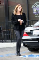 ASHLEY BENSON at a Coffee Bean in West Hollywood 01/14/2016