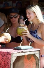 ASHLEY JAMES in Feather Print Bikini at a Beach in Bali, January 2016