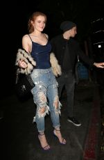 BELLA THORNE in Ripped Jeans at Nice Guy in West Hollywood 01/23/2016