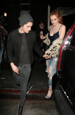 BELLA THORNE in Ripped Jeans at Nice Guy in West Hollywood 01/23/2016