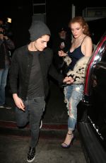 BELLA THORNE in Ripped Jeans at Nice Guy in West Hollywood 01/23/2016