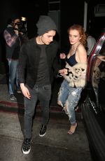 BELLA THORNE in Ripped Jeans at Nice Guy in West Hollywood 01/23/2016