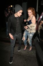 BELLA THORNE in Ripped Jeans at Nice Guy in West Hollywood 01/23/2016