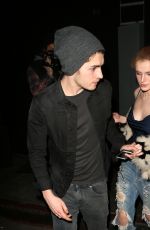 BELLA THORNE in Ripped Jeans at Nice Guy in West Hollywood 01/23/2016