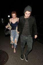 BELLA THORNE in Ripped Jeans at Nice Guy in West Hollywood 01/23/2016