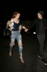 BELLA THORNE in Ripped Jeans at Nice Guy in West Hollywood 01/23/2016