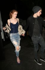 BELLA THORNE in Ripped Jeans at Nice Guy in West Hollywood 01/23/2016
