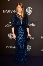 BRYCE DALLAS HOWARD at Instyle and Warner Bros. 2016 Golden Globe Awards Post-party in Beverly Hills 01/10/2016
