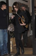 CARLA BRUNI Leaves a Recording Studio in Paris 01/20/2016