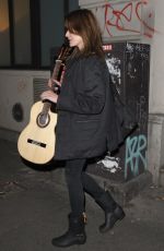 CARLA BRUNI Leaves a Recording Studio in Paris 01/20/2016