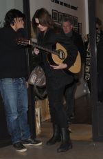 CARLA BRUNI Leaves a Recording Studio in Paris 01/20/2016