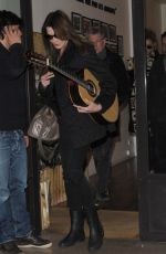 CARLA BRUNI Leaves a Recording Studio in Paris 01/20/2016