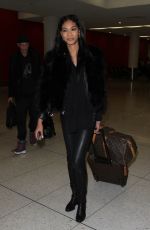 CHANEL IMAN at LAX Airport in Los Angeles 01/06/2016