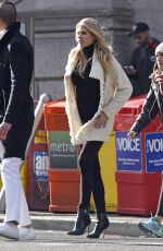 CHARLOTTE MCKINNEY on the Set of a Photoshoot in New York 01/14/2016