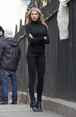 CHARLOTTE MCKINNEY on the Set of a Photoshoot in New York 01/14/2016