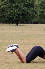 CHLOE GOODMAN Working Out at a Park in London 01/03/2016