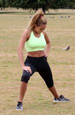 CHLOE GOODMAN Working Out at a Park in London 01/03/2016