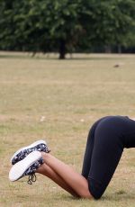 CHLOE GOODMAN Working Out at a Park in London 01/03/2016