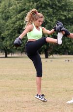 CHLOE GOODMAN Working Out at a Park in London 01/03/2016
