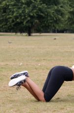 CHLOE GOODMAN Working Out at a Park in London 01/03/2016