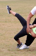 CHLOE GOODMAN Working Out at a Park in London 01/03/2016