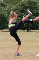 CHLOE GOODMAN Working Out at a Park in London 01/03/2016