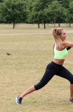 CHLOE GOODMAN Working Out at a Park in London 01/03/2016
