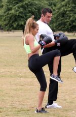 CHLOE GOODMAN Working Out at a Park in London 01/03/2016