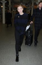 CHLOE MORETZ Arrives in London from Paris 01/20/2016
