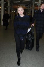 CHLOE MORETZ Arrives in London from Paris 01/20/2016
