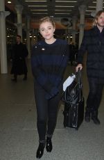 CHLOE MORETZ Arrives in London from Paris 01/20/2016