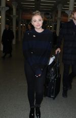CHLOE MORETZ Arrives in London from Paris 01/20/2016