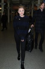 CHLOE MORETZ Arrives in London from Paris 01/20/2016