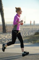 CLAIRE DANES Out Jogging in Santa Monica 01/28/2016