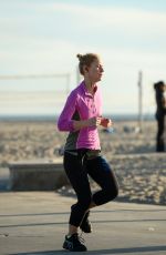 CLAIRE DANES Out Jogging in Santa Monica 01/28/2016