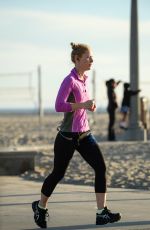 CLAIRE DANES Out Jogging in Santa Monica 01/28/2016