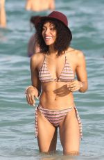 CLAUDIA JORDAN and ANNIE ILONZEH in Bikinis at a Beach in Miami 01/01/2016