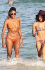 CLAUDIA JORDAN and ANNIE ILONZEH in Bikinis at a Beach in Miami 01/01/2016