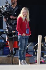 DAKOTA FANNING on the Set od Please Stand By in Los Angeles 01/13/2016