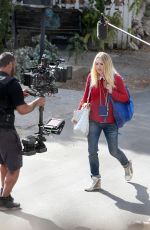 DAKOTA FANNING on the Set od Please Stand By in Los Angeles 01/13/2016