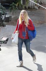DAKOTA FANNING on the Set od Please Stand By in Los Angeles 01/13/2016