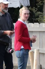 DAKOTA FANNING on the Set od Please Stand By in Los Angeles 01/13/2016