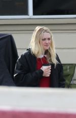 DAKOTA FANNING on the Set od Please Stand By in Los Angeles 01/13/2016