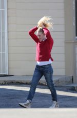 DAKOTA FANNING on the Set od Please Stand By in Los Angeles 01/13/2016