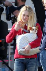 DAKOTA FANNING on the Set od Please Stand By in Los Angeles 01/13/2016