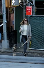 DAKOTA JOHNSON Walks Her Dog Out in New York 01/10/2016