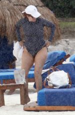 DEBRA MESSING at a Beac in Cancun 12/21/2015